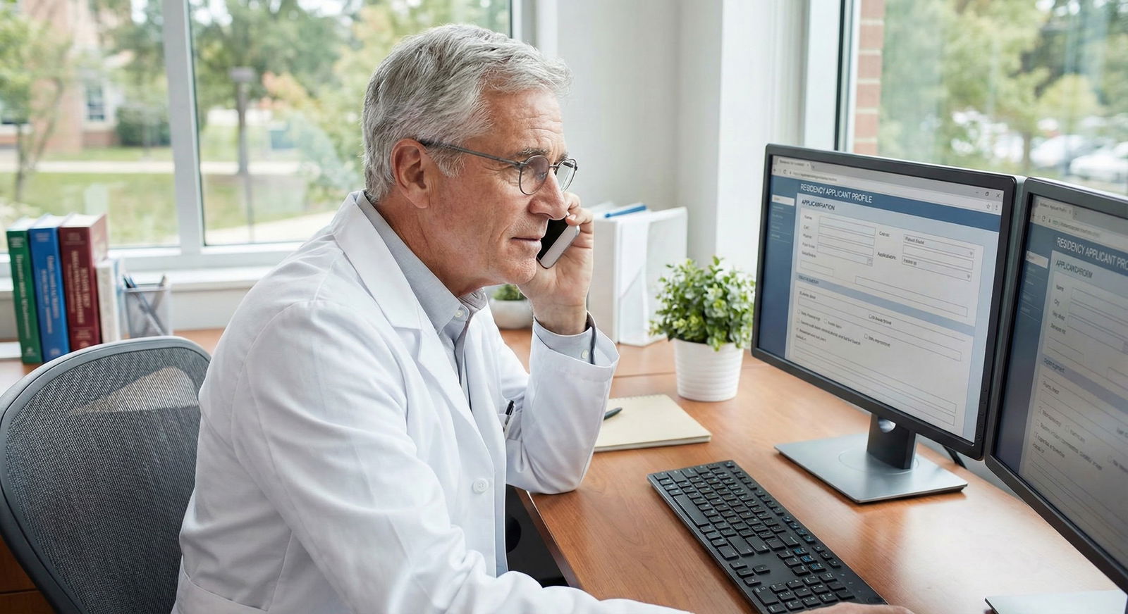Medical student practicing residency interview on video call -  for What If Every Program Screens Me Out for Low Step Scores?