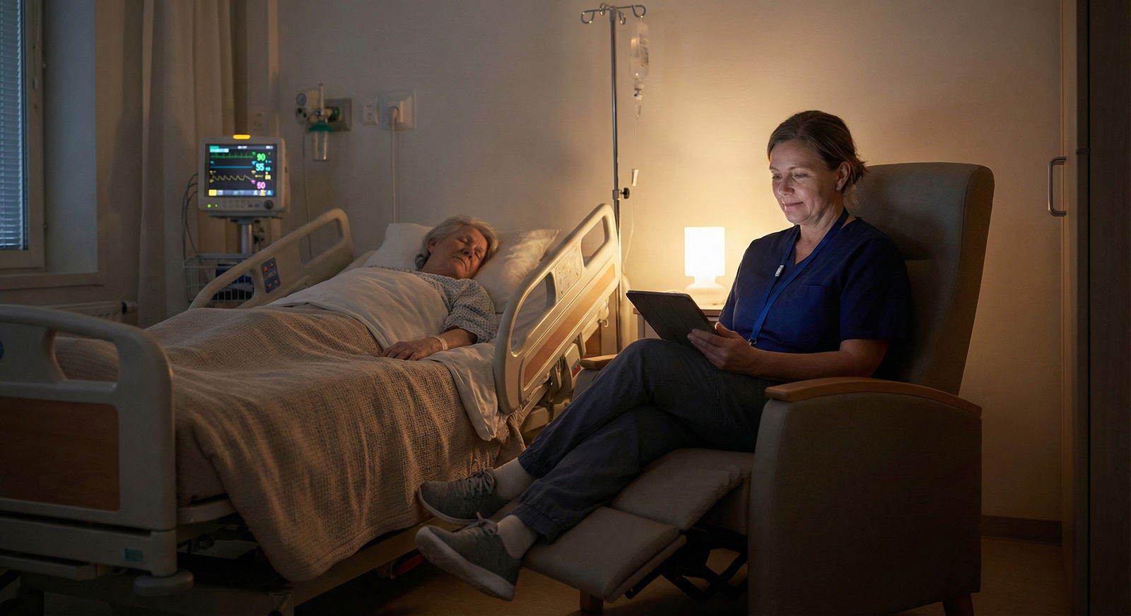 Resident physician exhausted during overnight call in hospital workroom -  for How Sleep Deprivation Metrics Translate Into R