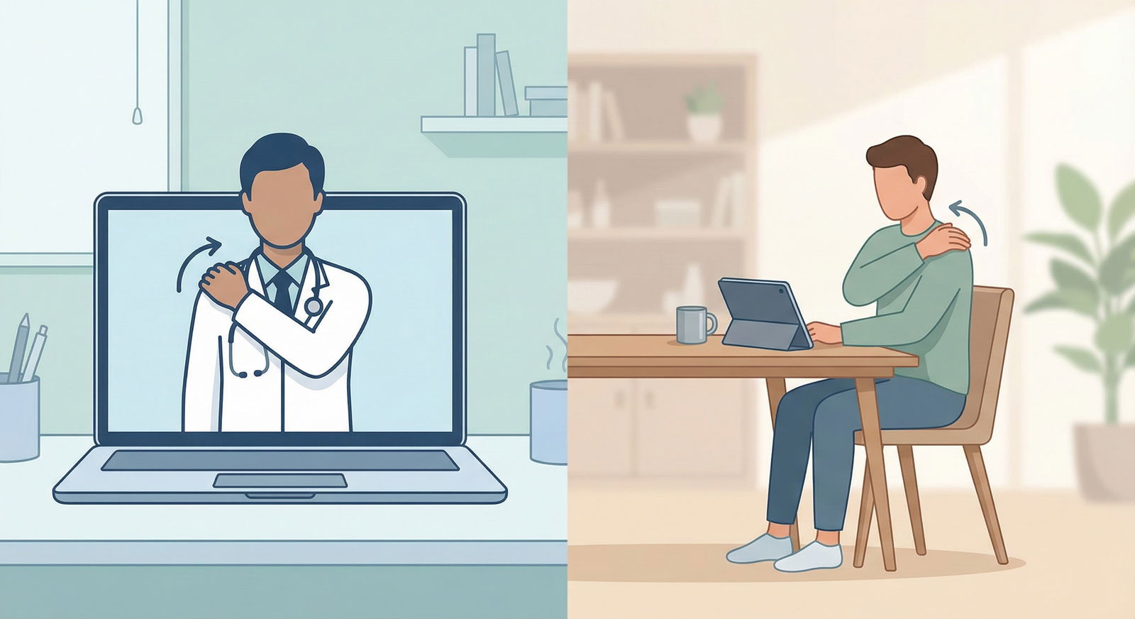 Clinician guiding patient through remote physical examination maneuvers -  for Telehealth Quality Myths vs Reality: What Cont