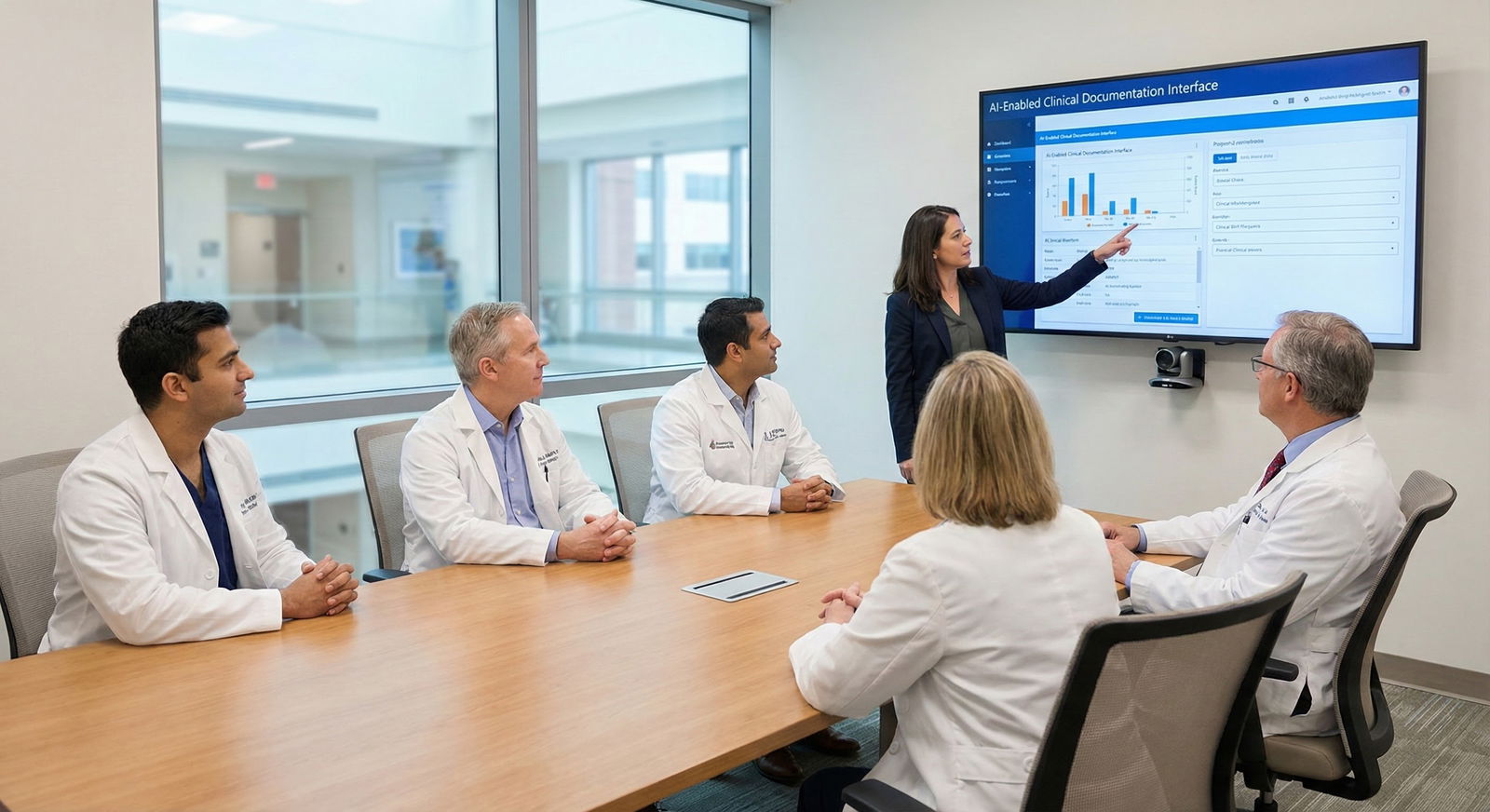 Physician reviewing patient data and AI outputs side by side -  for Do I Need Formal AI or Data Science Training to Be a Comp