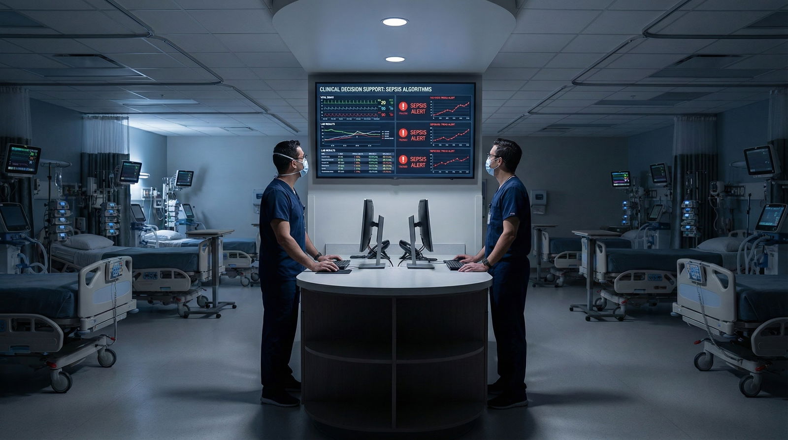 Medical team using telehealth and AI tools on rounds -  for MS1–MS4 Roadmap: Building Future-of-Medicine Skills Without Burni