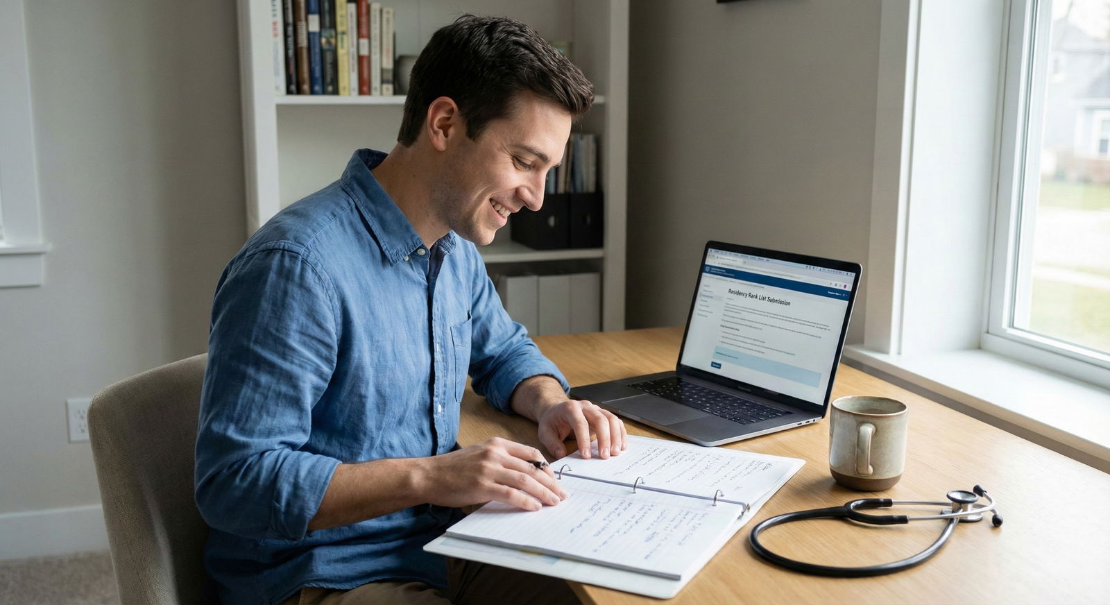 International medical graduate reviewing residency application data late at night -  for IMGs Must Apply to 200+ Programs? Se