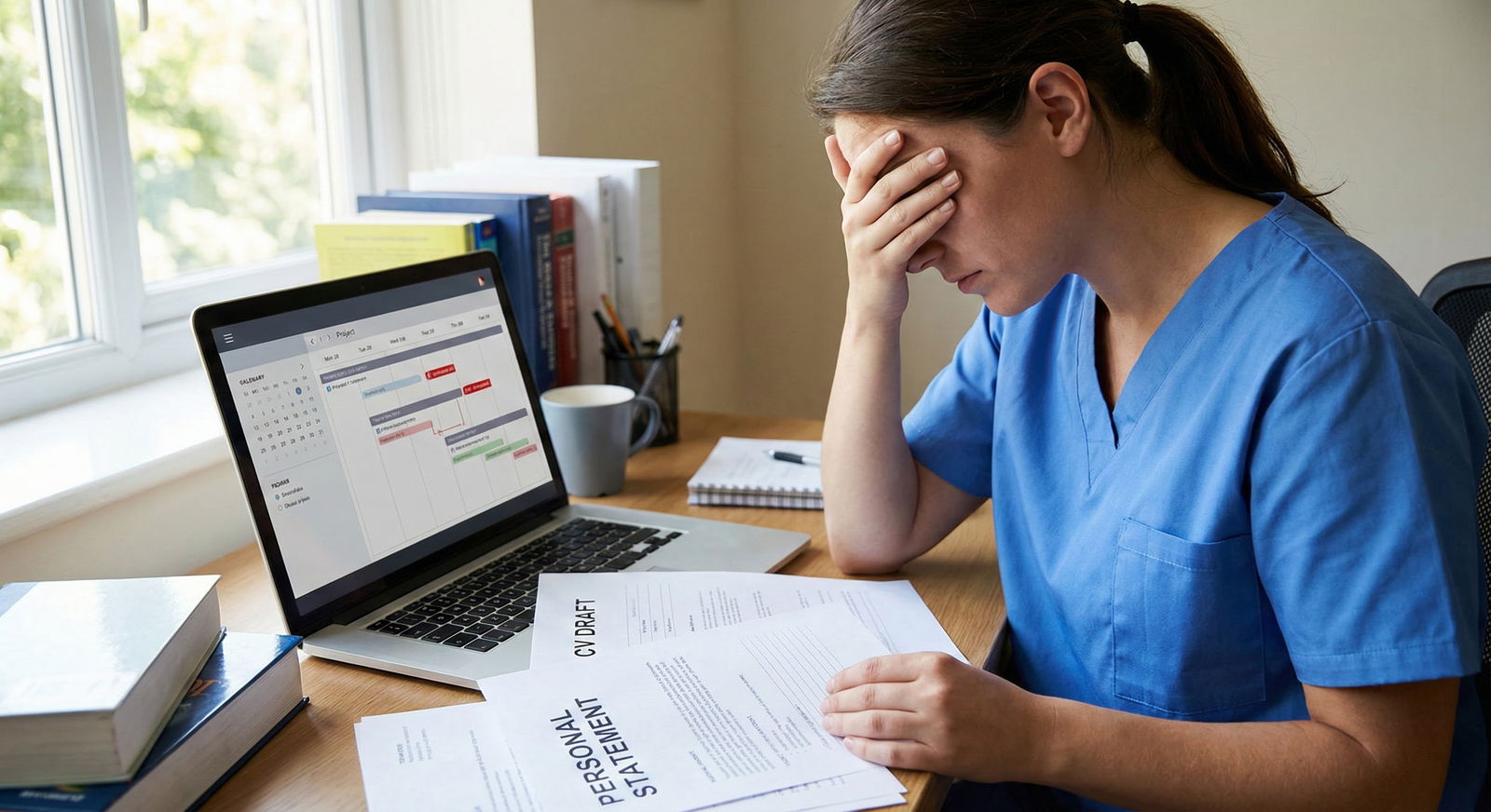 Confused residency applicant reviewing application timeline on laptop Confused residency applicant reviewing application timeline on laptop - for My Research Year Produced Little Output: Will PD