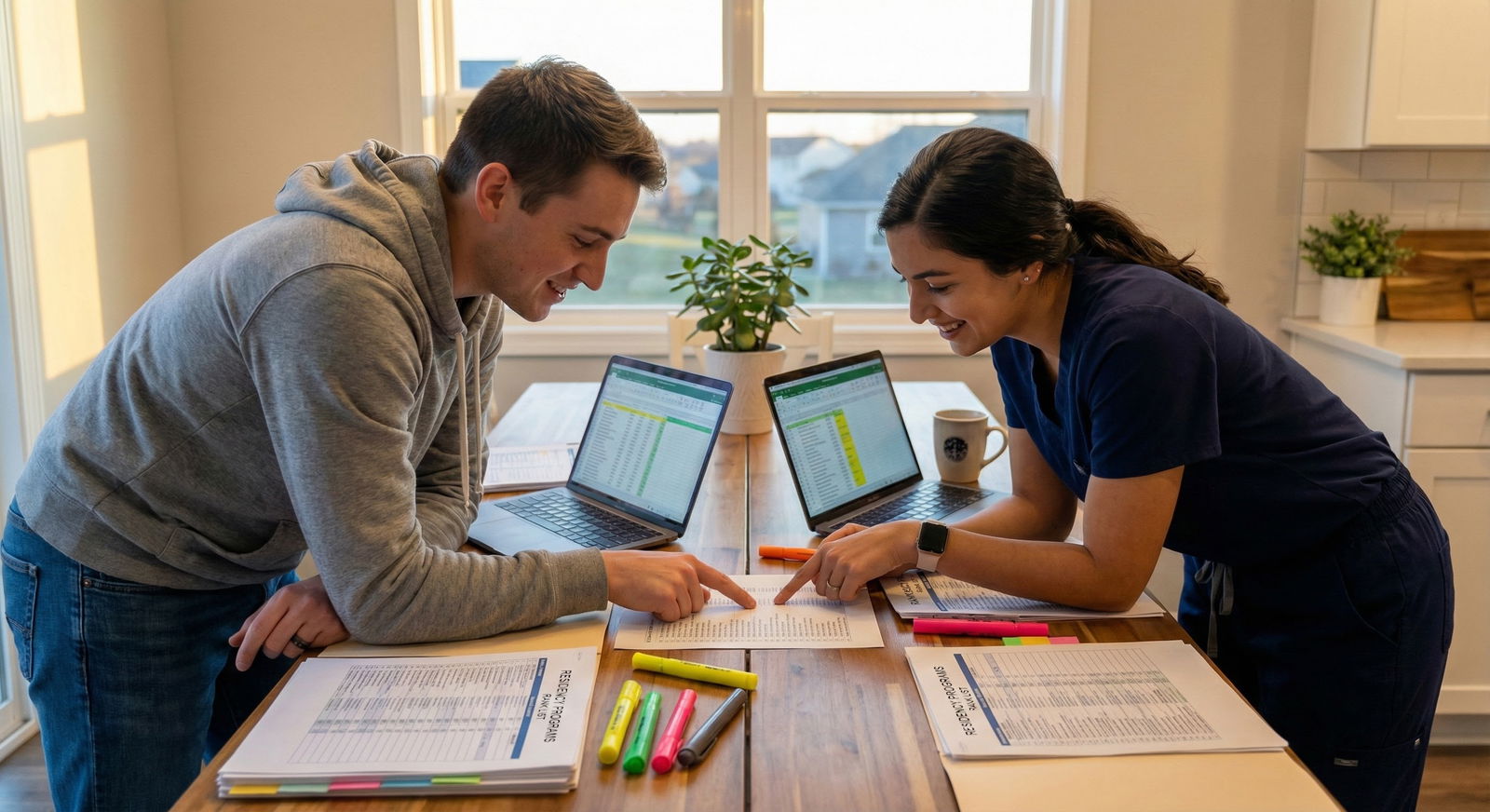 Couples match applicants aligning their NRMP rank lists together -  for Building Your NRMP Rank List: A Three-Phase Timeline