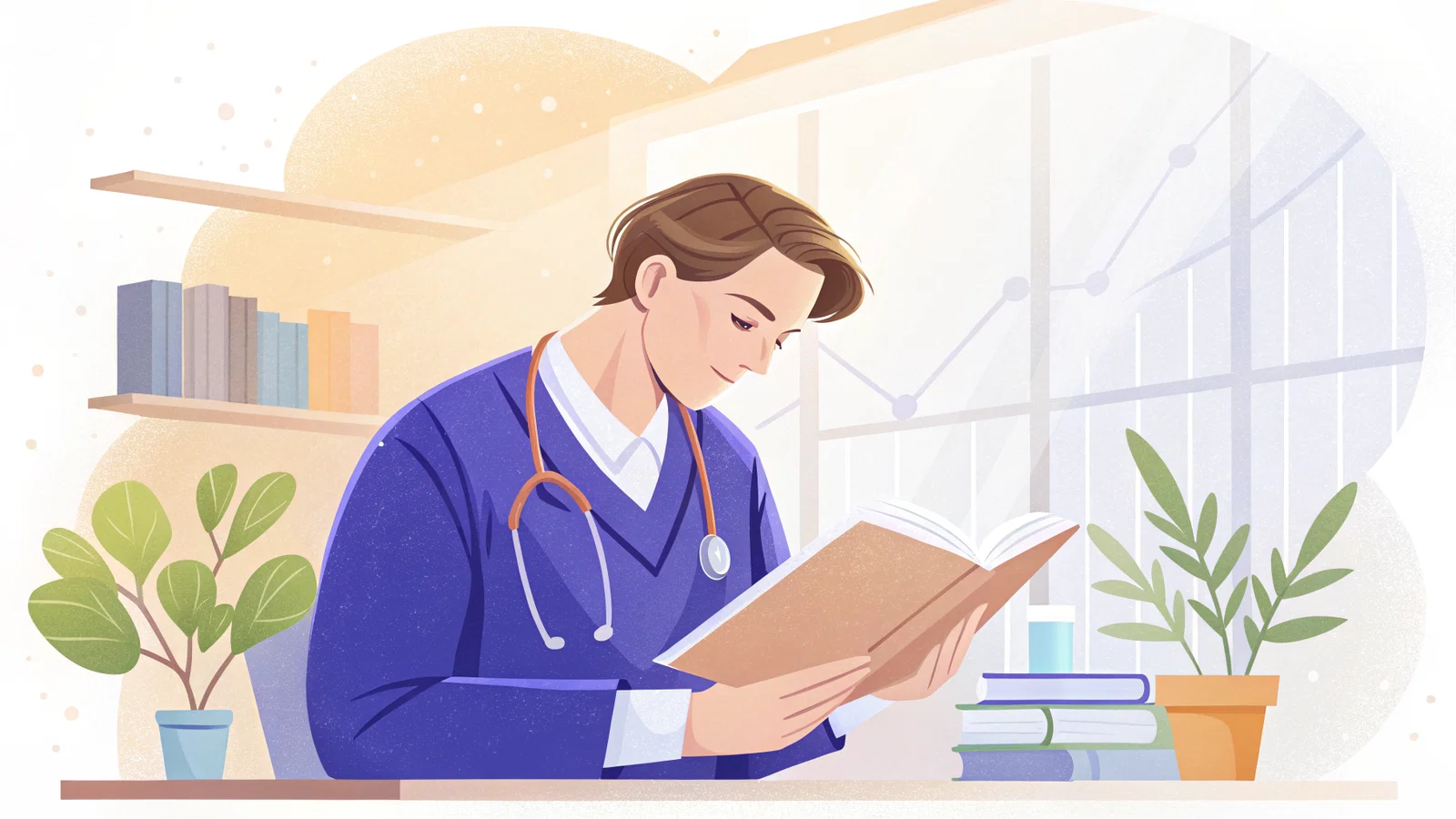 Physician at a crossroads reviewing visa and career timeline