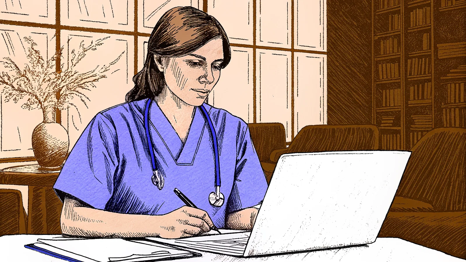 Residency applicant reviewing ERAS geographic preferences with a concerned advisor