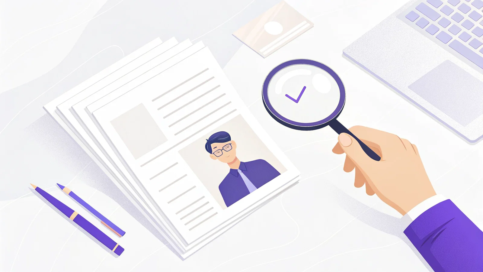 Doctor Reviewing CV with Preprint Symbol Overlay