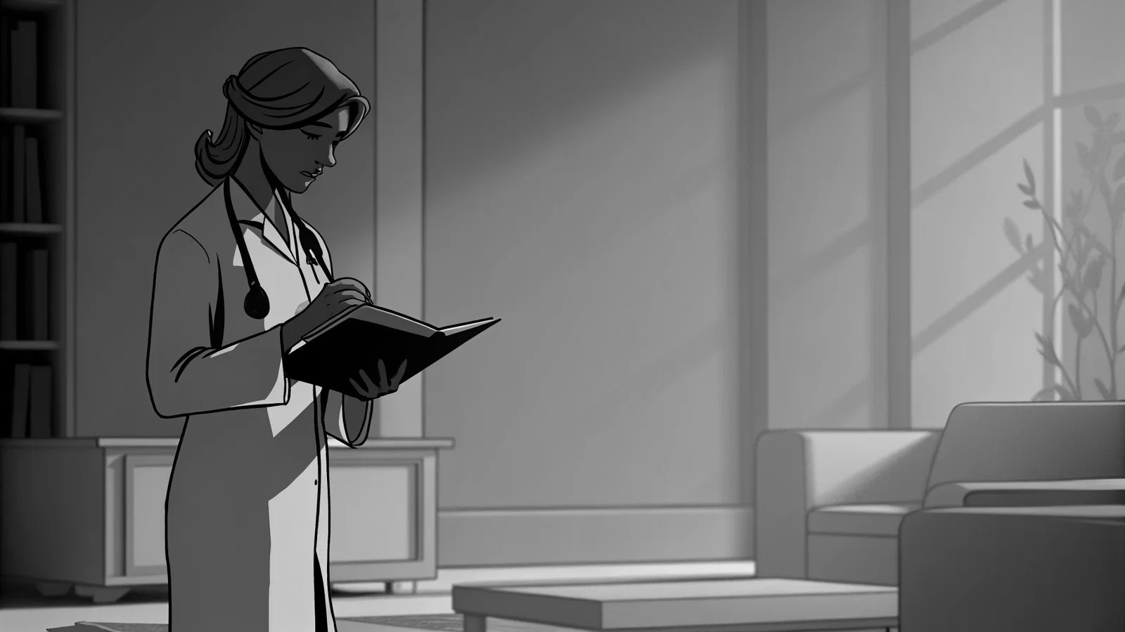 Anxious IMG Applicant Reviewing a Small Clinic Rotation Certificate
