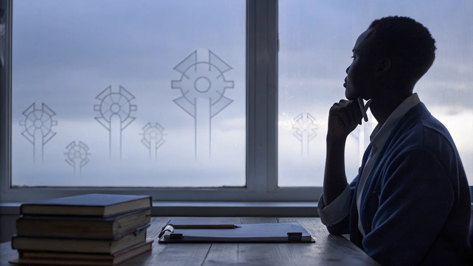 Worried applicant staring at a calendar after a difficult interview day