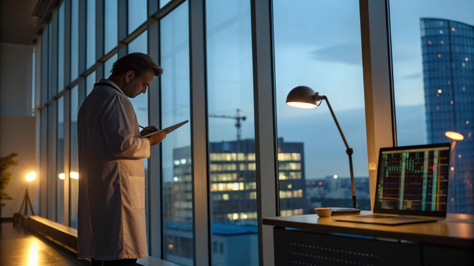 Physician Reviewing a Contract Beside a Sign-On Bonus Offer