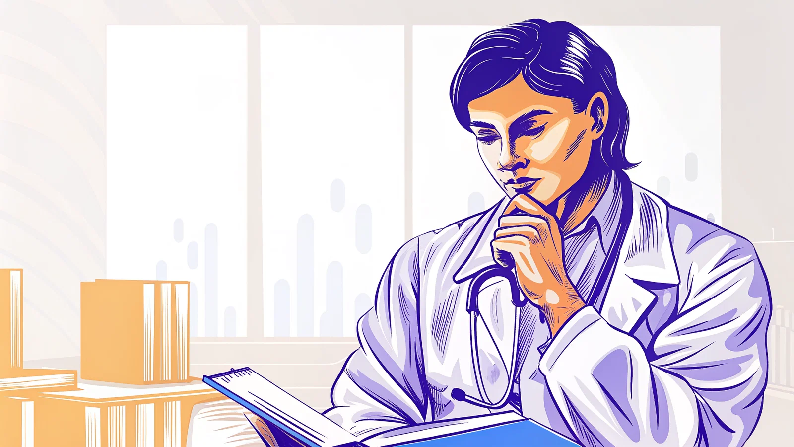 Confident physician with ethics consult request form