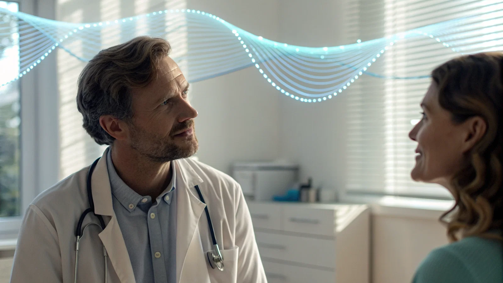 Inline Visual: AI software abstracting complex clinical dialogue into minimal text