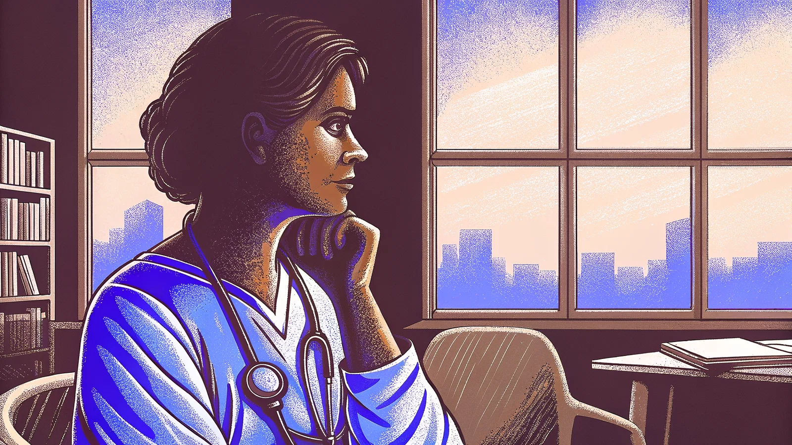 Physician reviewing contract fine print