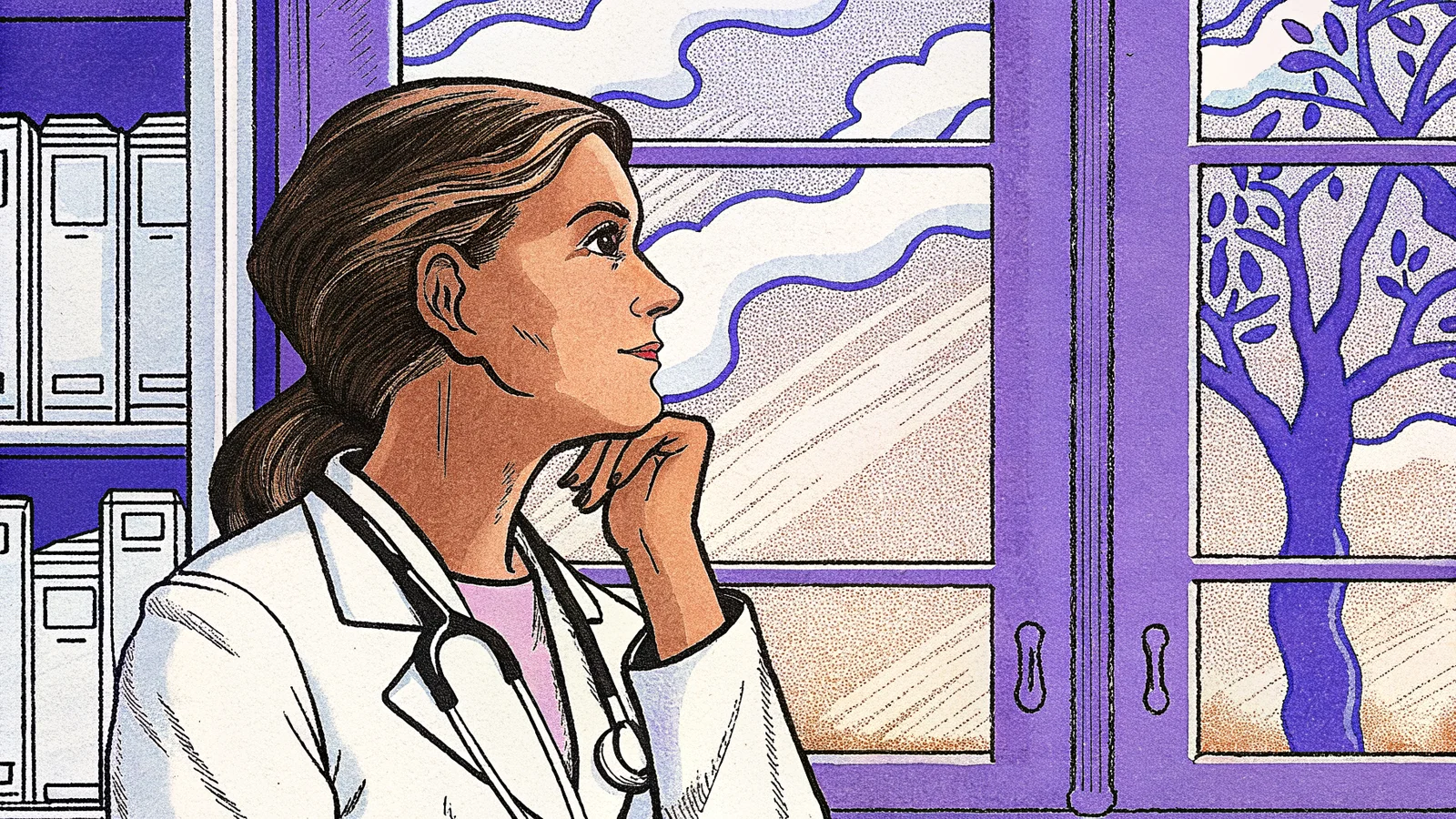 Physician Reviewing Moonlighting Restrictions in an Employment Contract