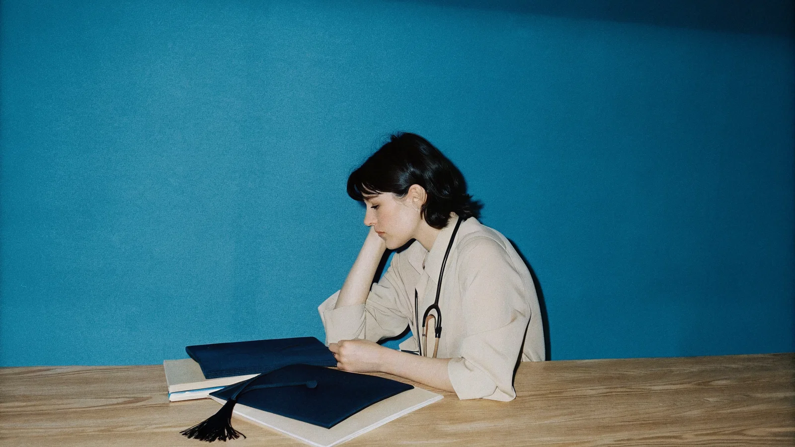 Physician Comparing Side Hustle Options at Desk