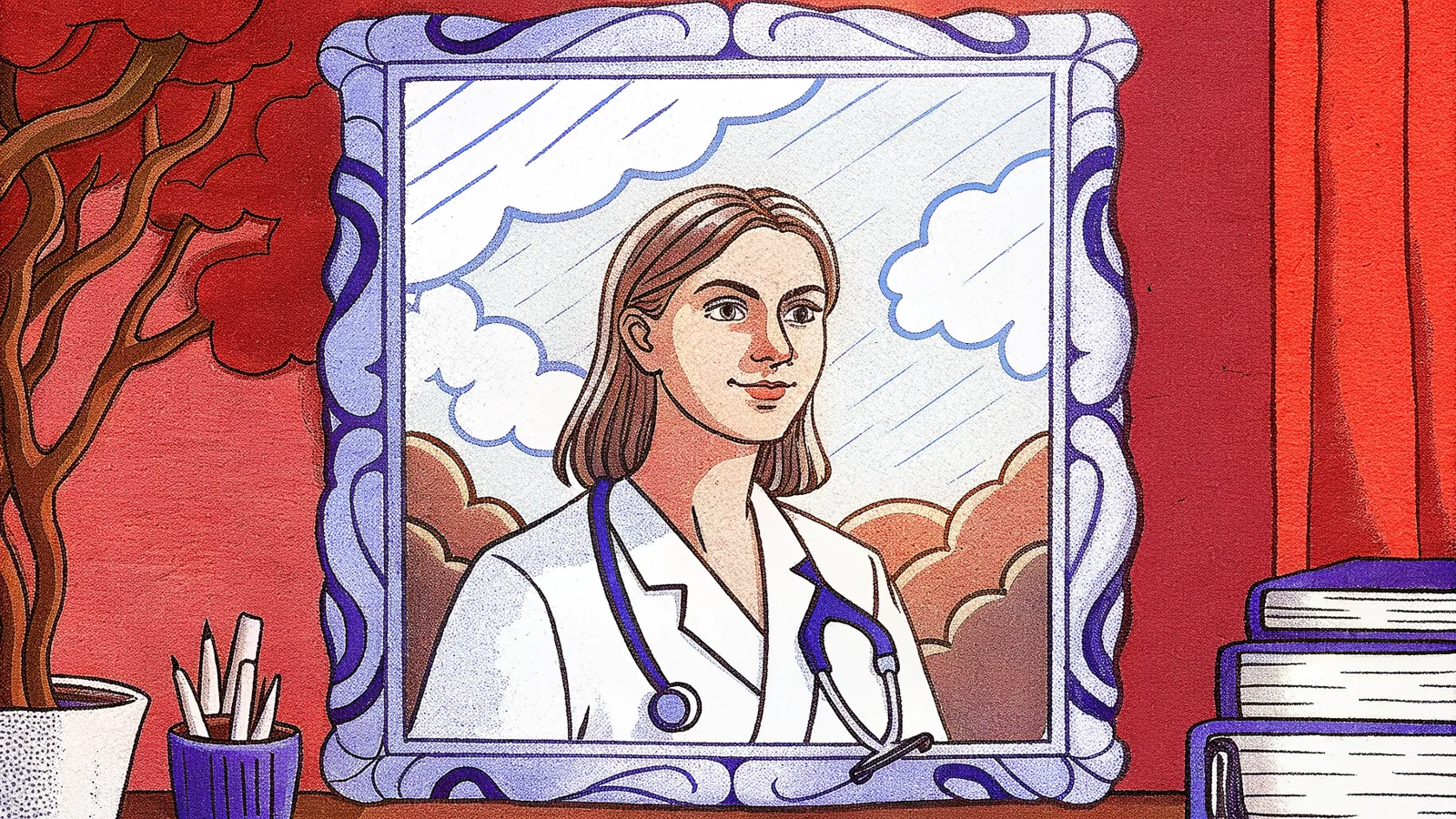 Physician Reviewing a Malpractice Tail Coverage Notice at a Desk