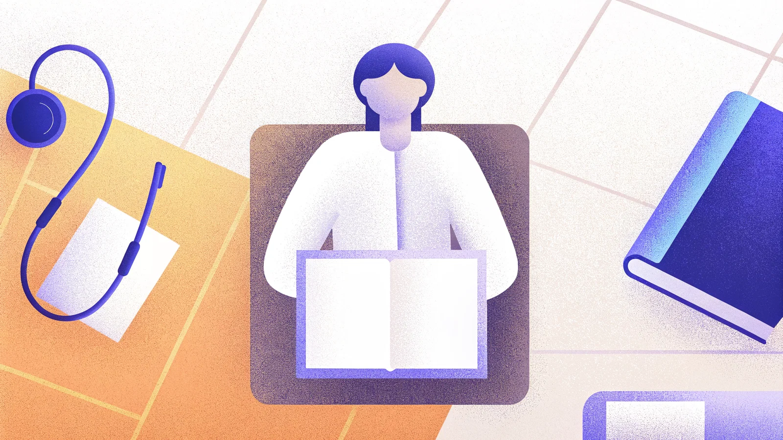 Premed transcript verification desk—highlighted course lines and checklist