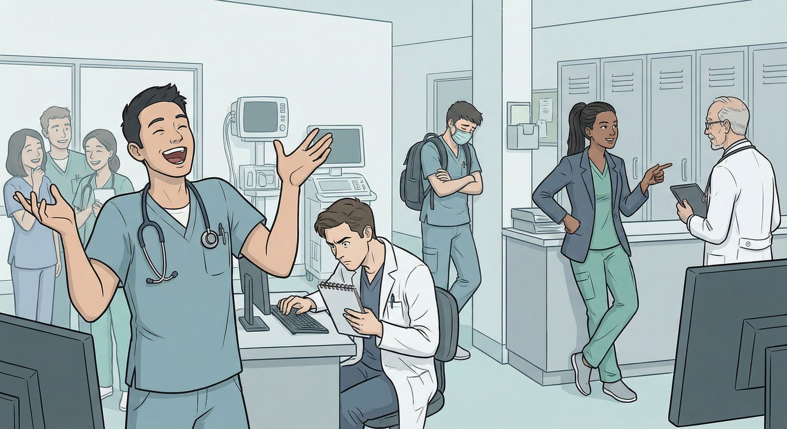 Med students sharing memes in a group chat before exams -  for Can Humor Actually Help with Test Anxiety in Med School?