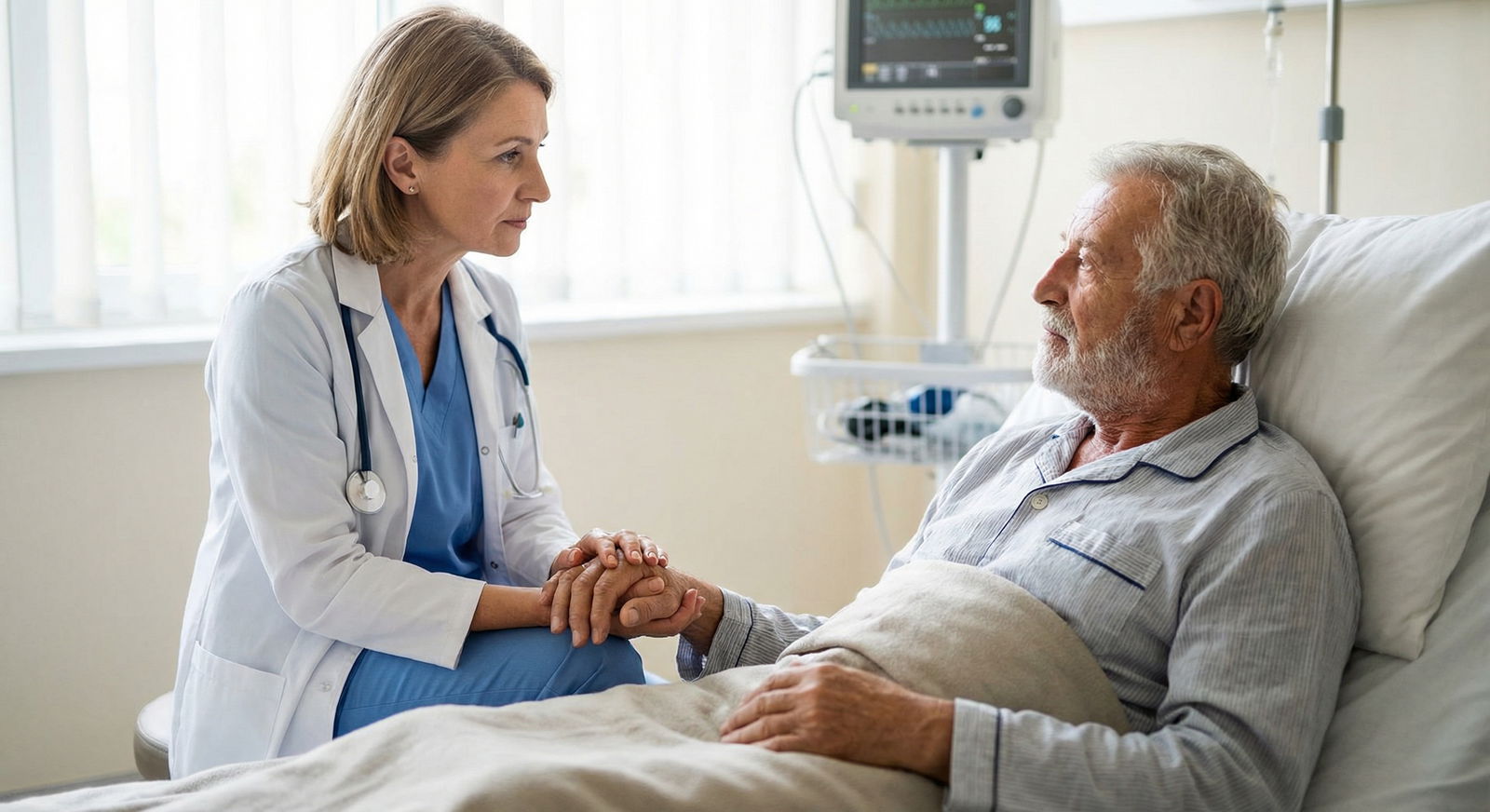 Physician walking down hospital hallway looking thoughtful -  for Anxious About Being Tracked: What EHR Metrics Your Employer
