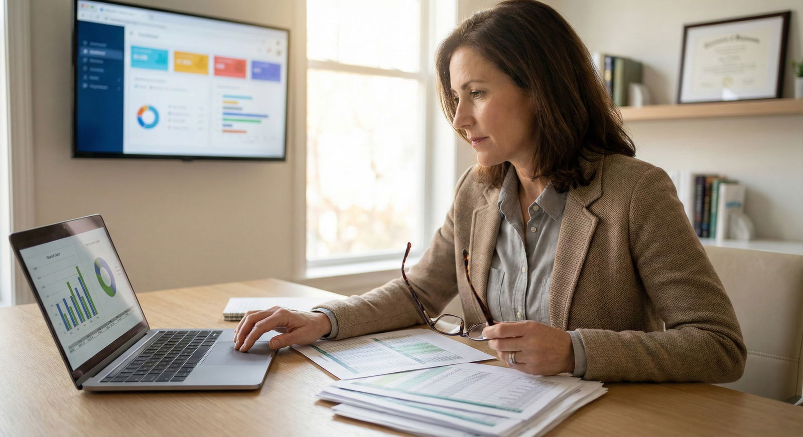 Doctor reviewing financial documents about buying into a medical practice -  for Should I Buy Into a Practice If My Main Goal