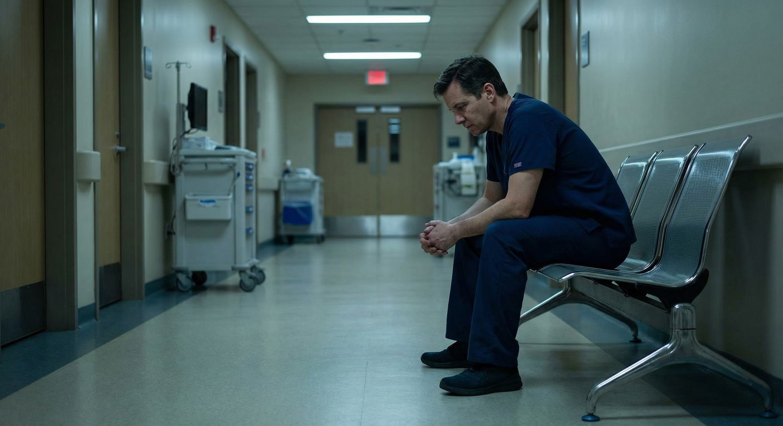 Exhausted resident reviewing their schedule at home late at night Exhausted resident reviewing their schedule at home late at night - for When Your PD Is Not Supportive About Burnout: Realis