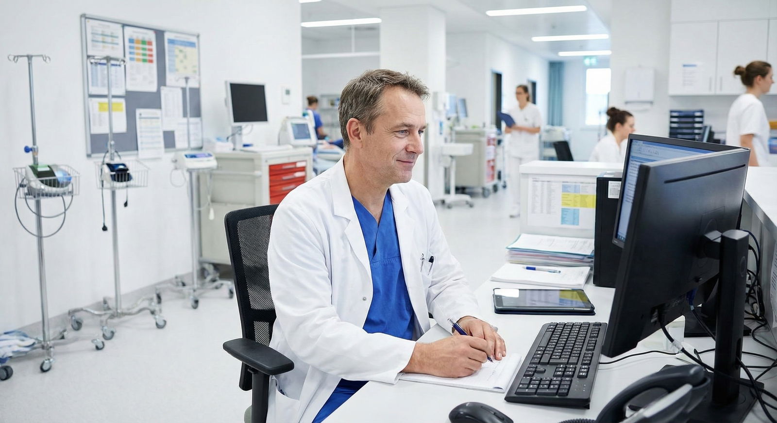 Doctor writing medical notes with subtle humor -  for Can Jokes in Documentation Get You Sued? Legal Myths Reviewed