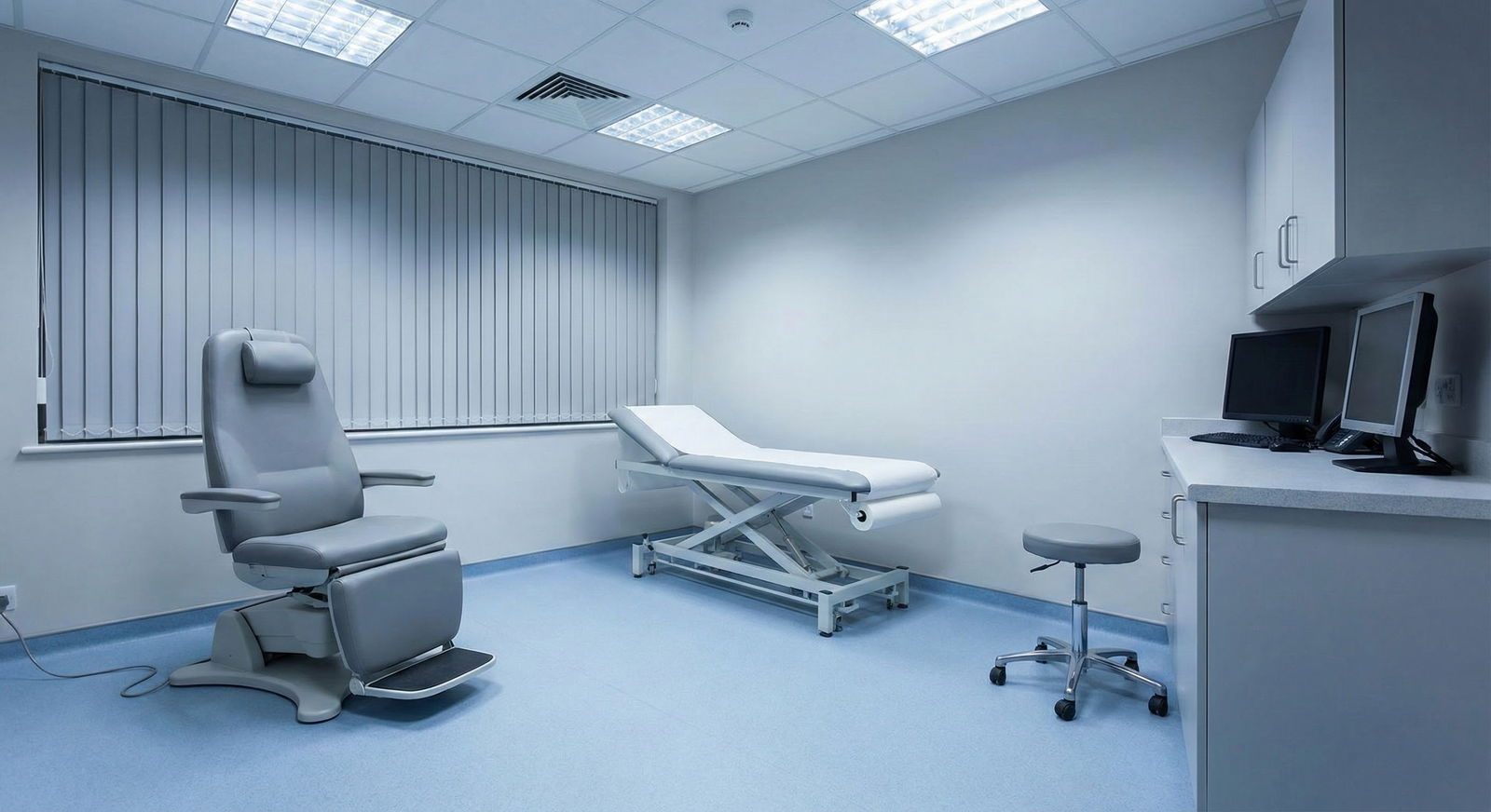 Resident physician reviewing property documents in small apartment at night -  for Residency Call Schedule vs. Landlord Dutie