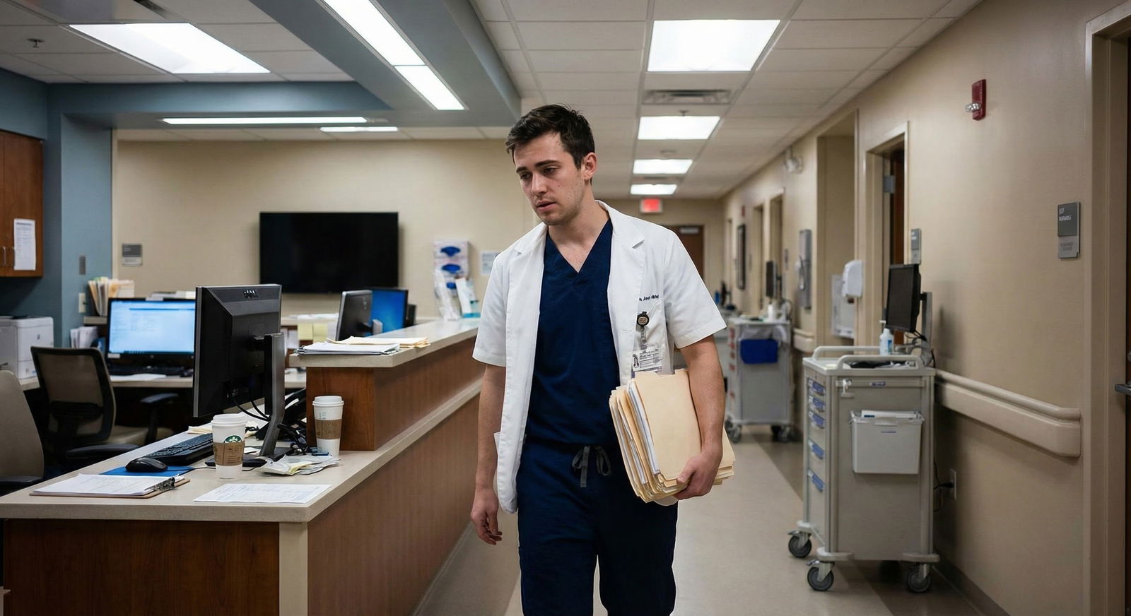 International medical graduate discussing residency visa issues with a hospital HR representative -  for Handling Visa and Sp