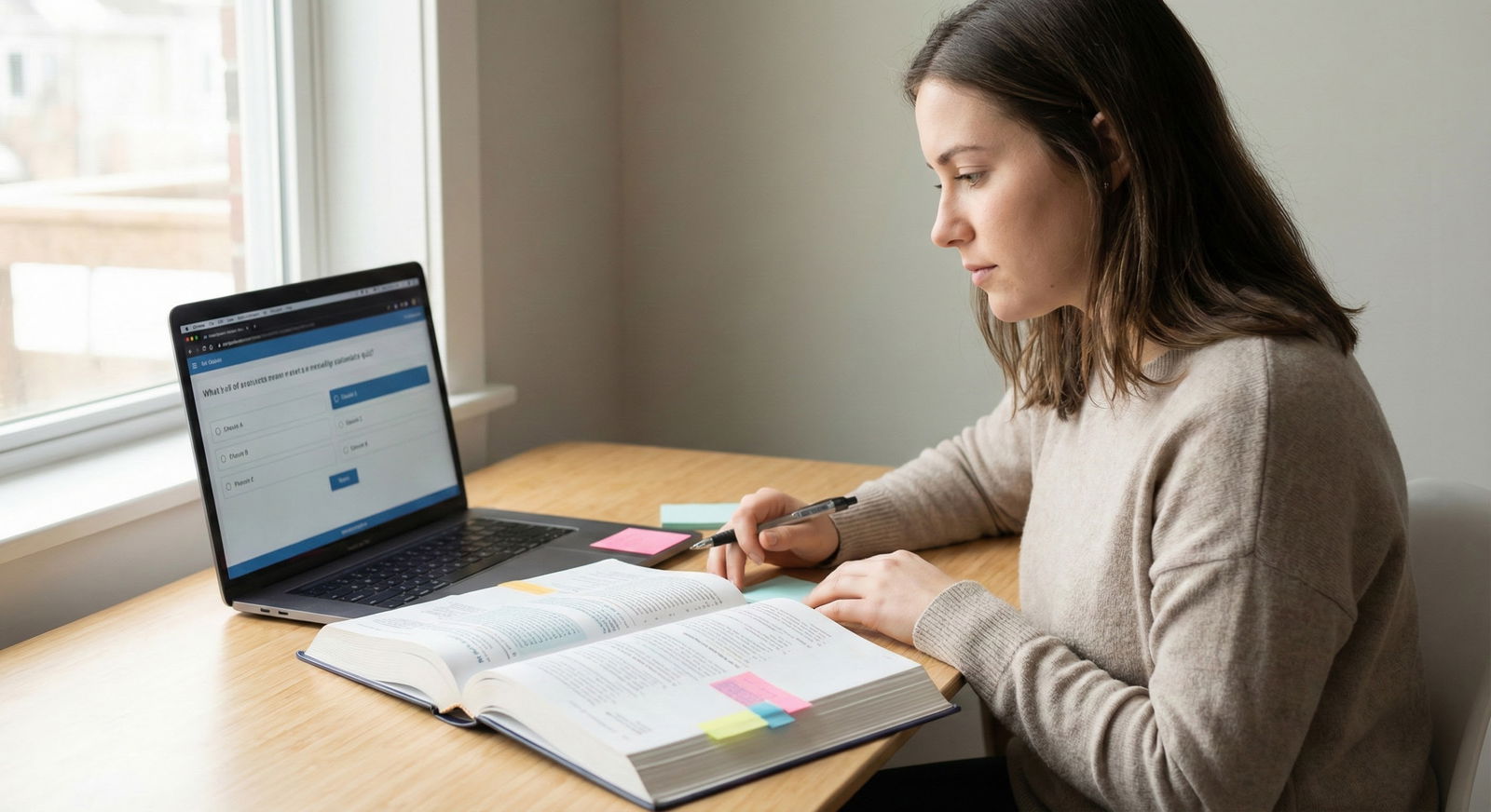 Group of med students discussing exam prep strategy -  for Are Subject-Specific Q-Banks Better Than Comprehensive Ones?