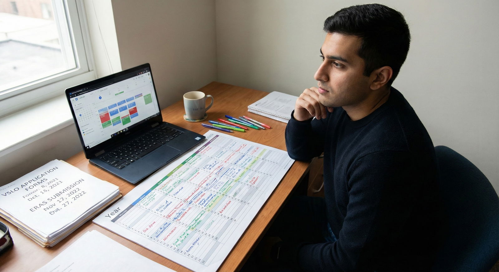 Medical student planning ERAS application timeline in the final month before submission -  for The Final 30 Days Before ERAS