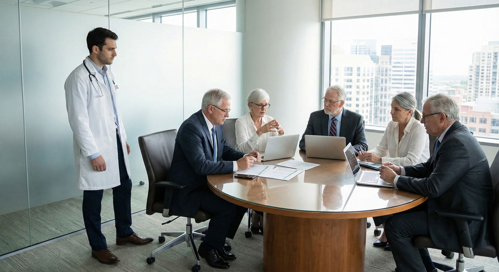 Physician calmly answering interview questions about career moves -  for Afraid Locums Will Hurt Your CV? How Hiring Committe