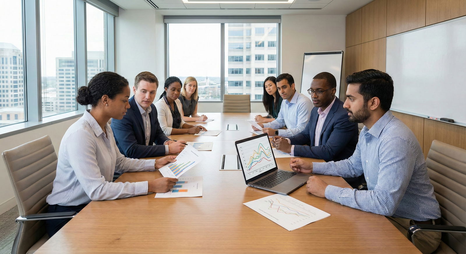 Hospital leadership and residents discussing workload data -  for Are Wellness Programs Effective for Residents? Outcomes and