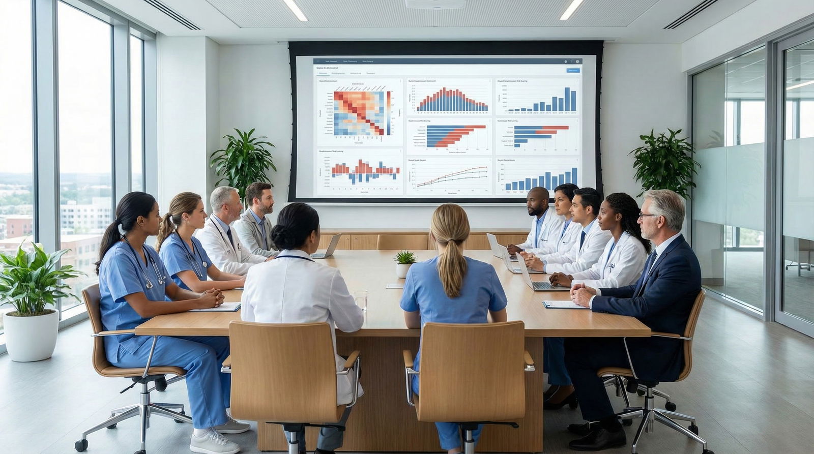 Clinician reviewing EHR performance metrics dashboard -  for What EHR Metrics Actually Matter for Your Performance Review?