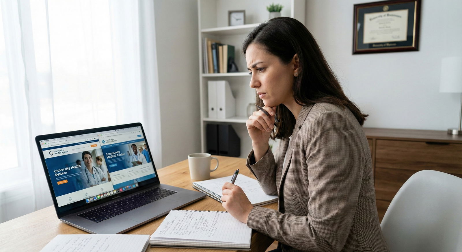 International medical graduate comparing observership program options on laptop -  for Is It Worth Doing Observerships Only a