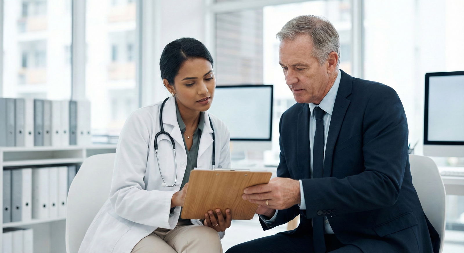 International medical graduate discussing letter of recommendation with attending physician -  for Crafting IMG LOR Request P