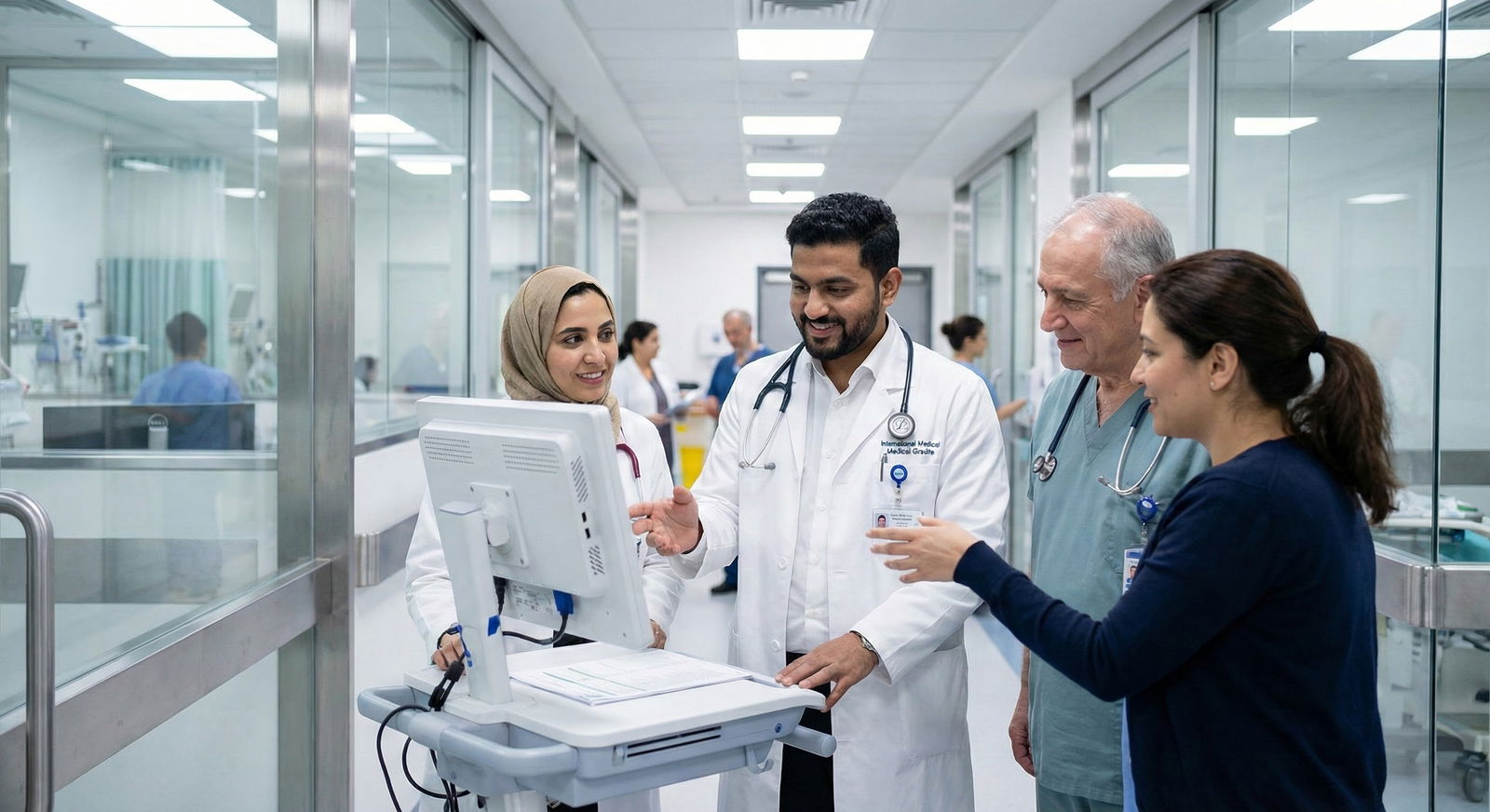 International medical graduate speaking with US attending physician after rounds -  for Post-USCE Timeline: How to Maintain F