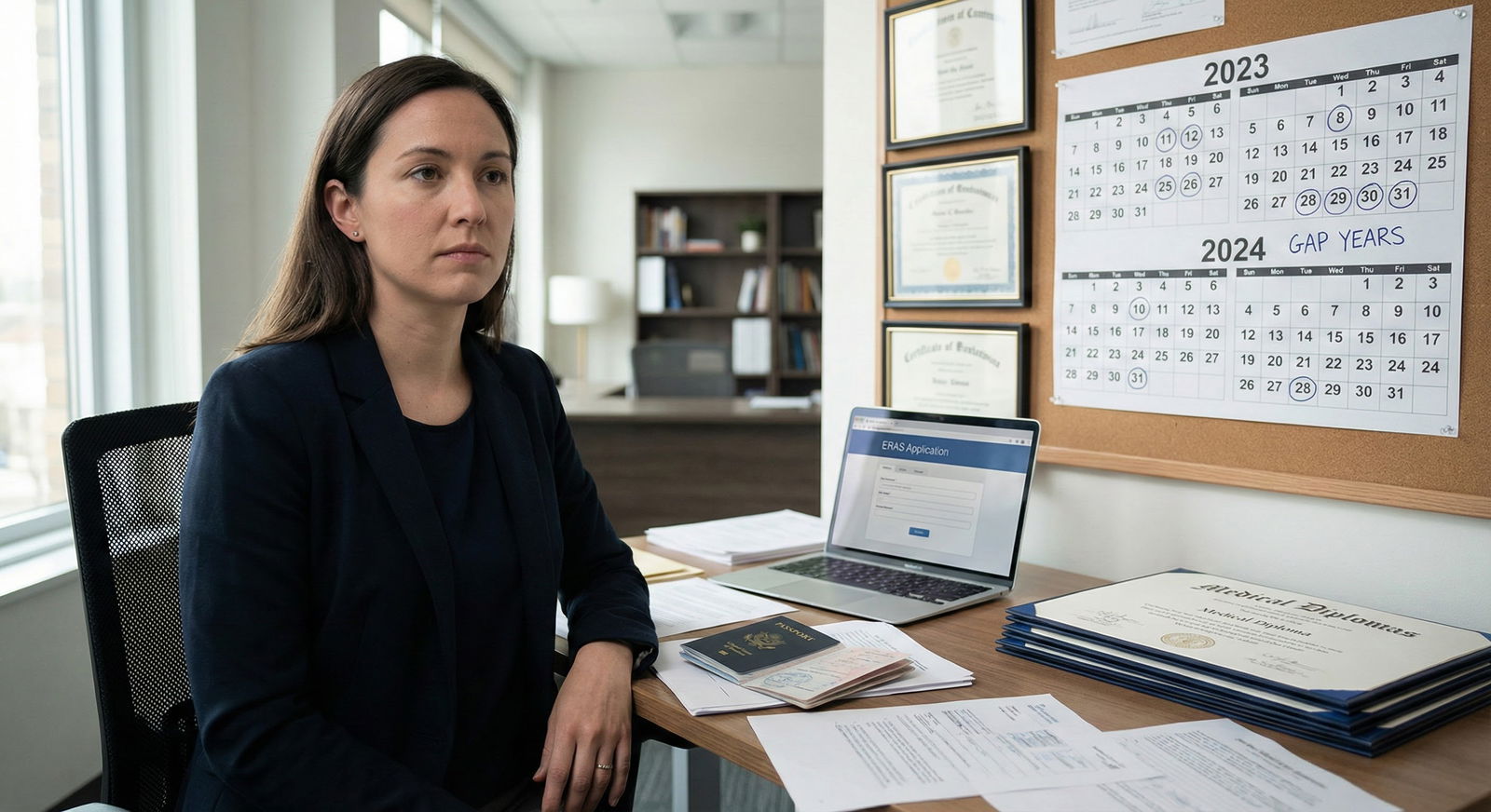 International medical graduate reviewing residency application materials -  for If Your Home Country Internship Doesn’t Align