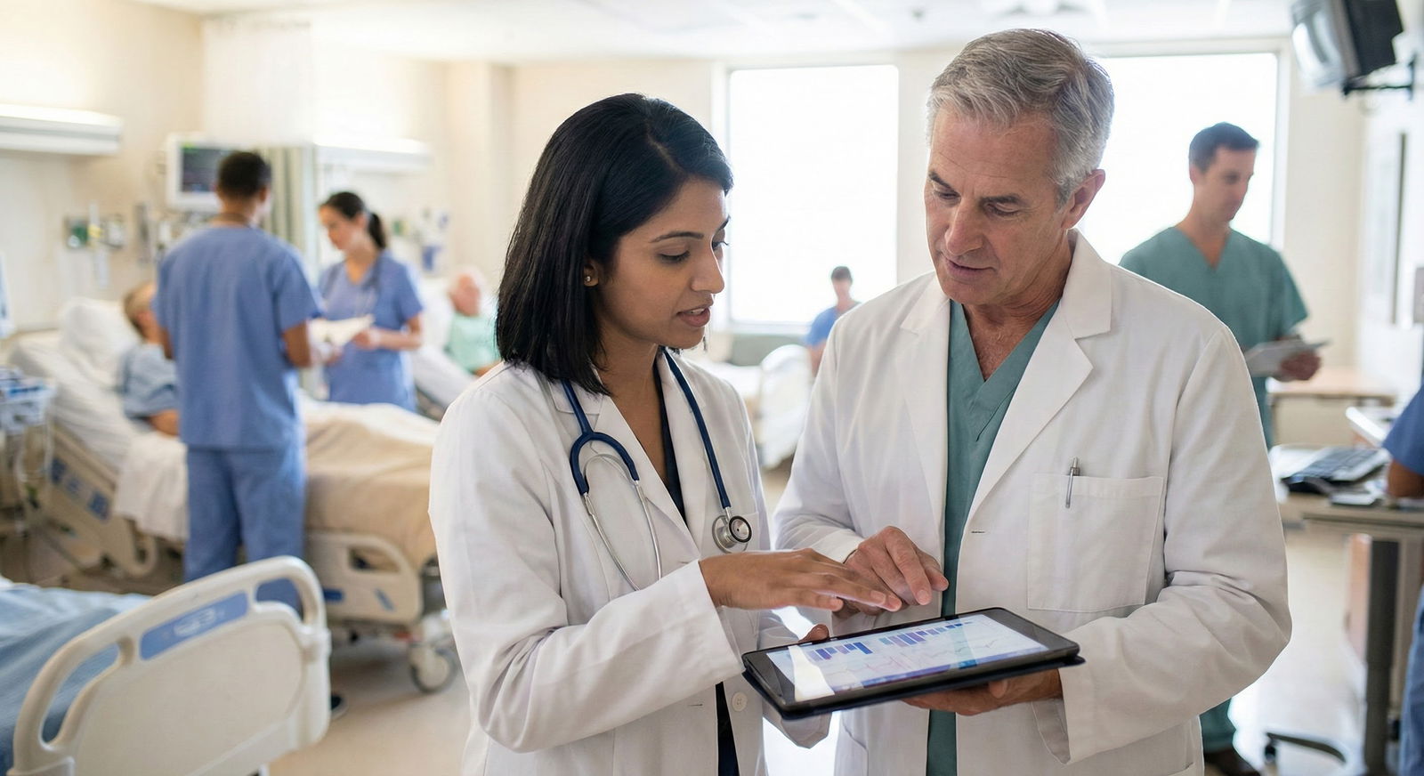 International medical graduate speaking with an attending physician on hospital ward -  for Converting USCE into Strong LORs: