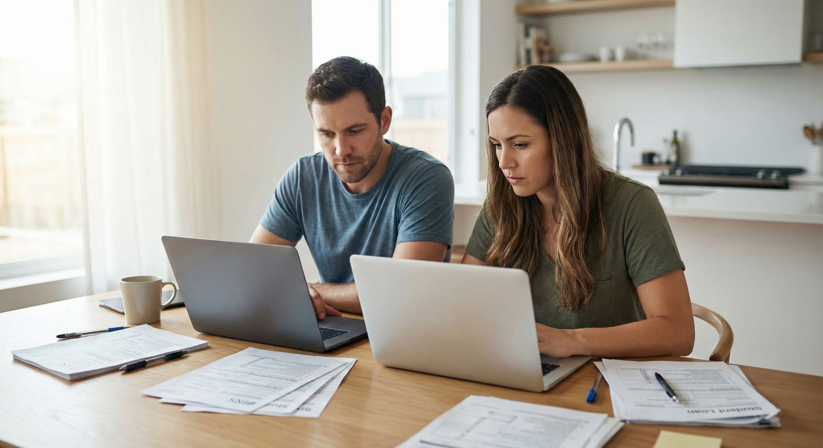 Young professional reviewing student loan documents and timelines at a desk -  for Timeline for Switching From Federal IDR to