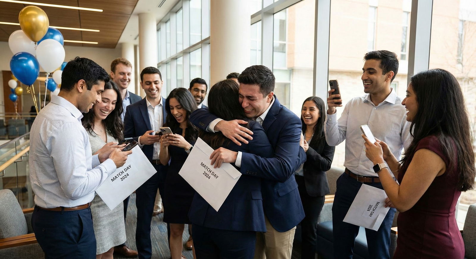 Match Day celebration with friends -  for Match Week: Avoiding Last‑Minute Email and Communication Blunders