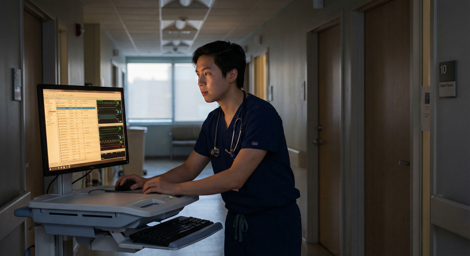 Medical intern pre-rounding rapidly on a busy inpatient ward -  for Rapid Pre-Rounding: Structured Data Gathering for 12+ Pat