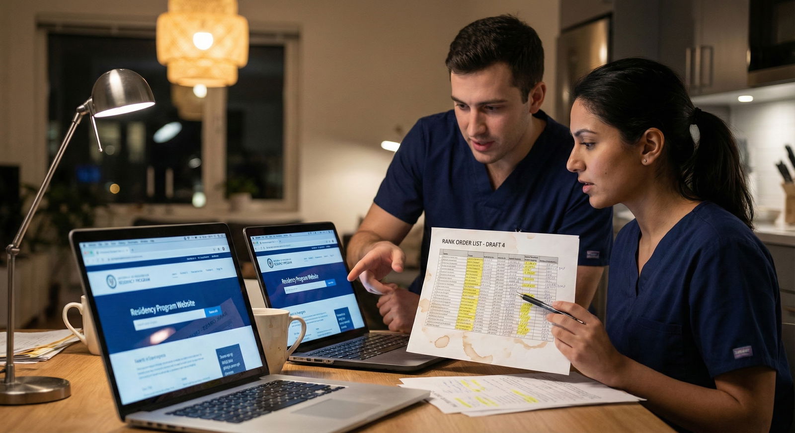 Medical student couple planning residency applications together -  for Couples Match with a Dual-Physician and Non-MD Partner