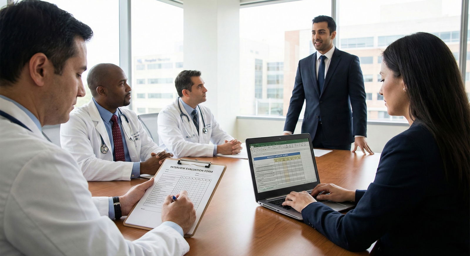 Desk layout for virtual residency interview with discreet notes near webcam -  for Is It Okay to Bring Notes to a Virtual Res
