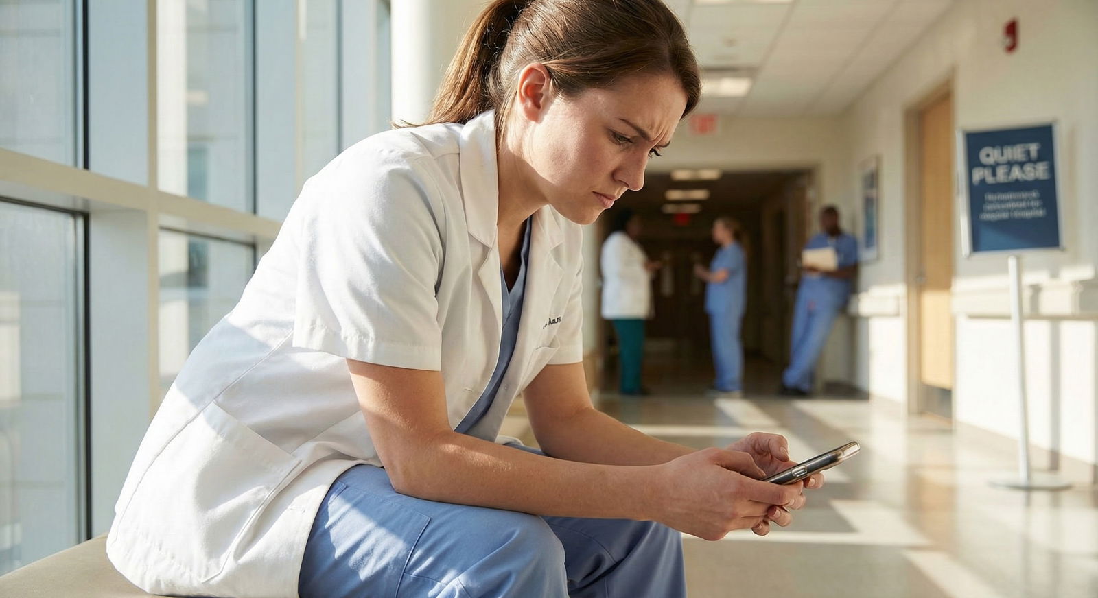 Medical resident anxiously checking phone on Match Day -  for Day-of-Match Strategy: Reacting in Real Time When You Enter SOA