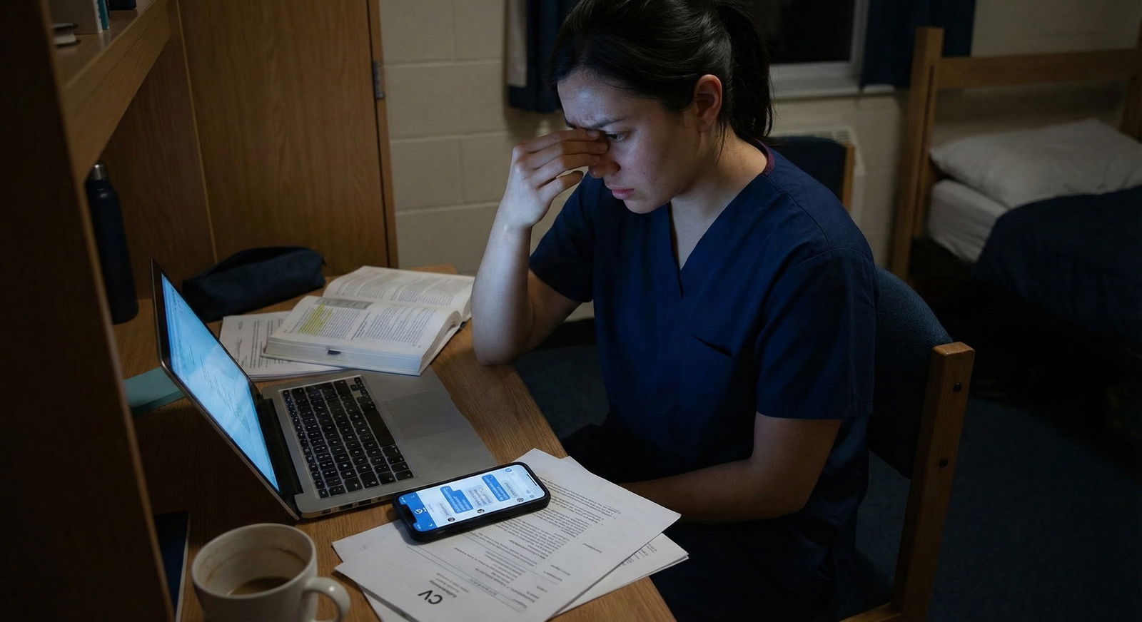 Medical student reviewing research papers before residency interviews -  for How Honestly Should You Discuss Your Role in Gro