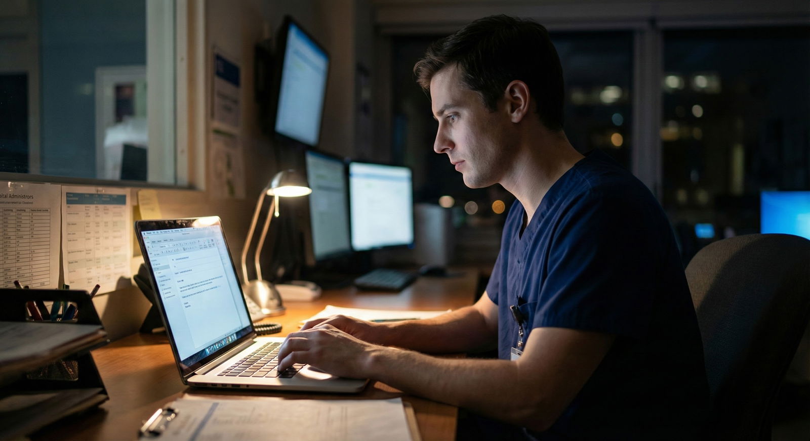 Confident residency applicant closing laptop after sending thank-you emails Confident residency applicant closing laptop after sending thank-you emails - for How Long Should a Residency Thank-You Emai