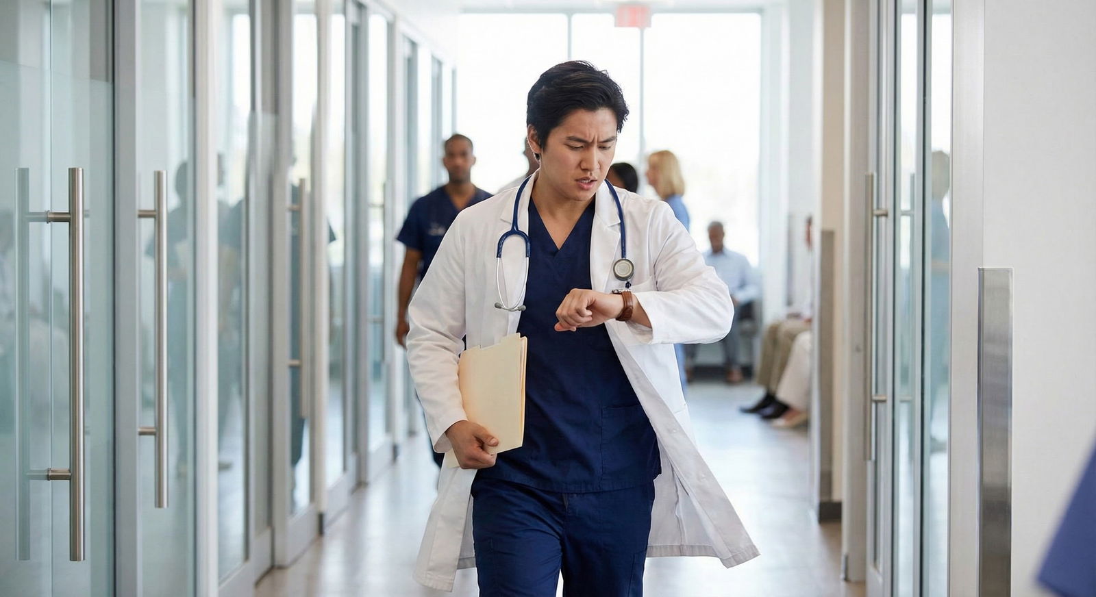 Medical resident writing thank-you email on laptop after residency interview day -  for Who Exactly Should Get a Thank-You: P