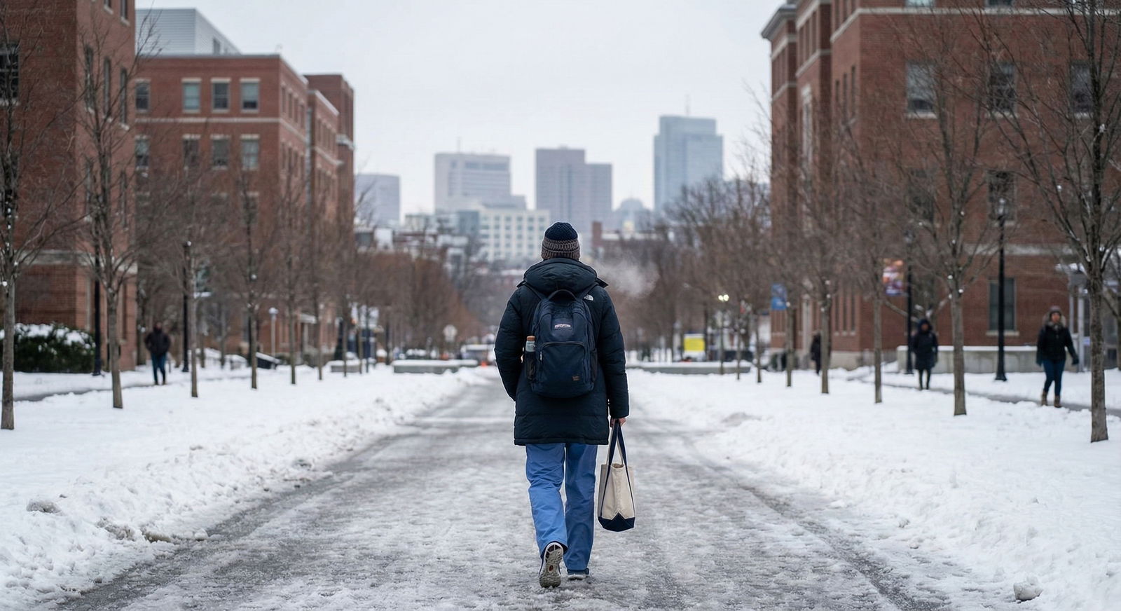 Medical residency applicant in a home office on a virtual interview with rural program -  for Common Interview Day Missteps a