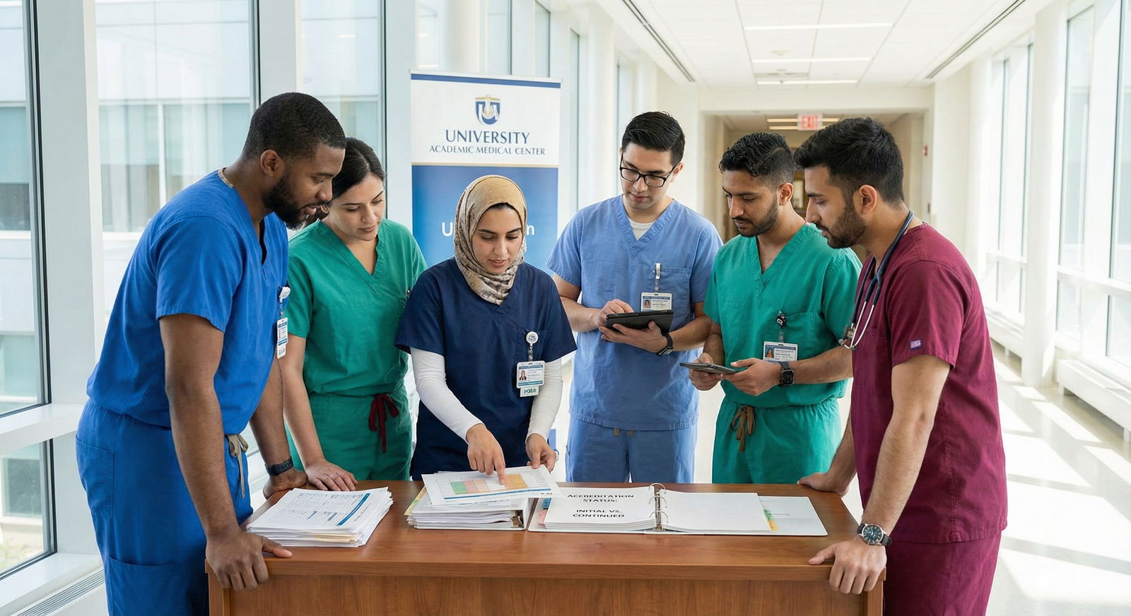 New internal medicine residency team during teaching rounds -  for Can Graduates of New Residencies Match Competitive Fellows