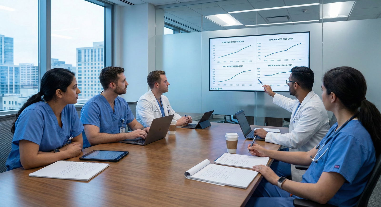 Medical student meeting with advisor to review exam scores and residency application strategy -  for Scared to Open Your Step